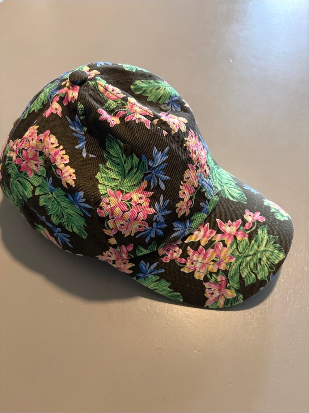 Polo by Ralph Lauren Floral Cap - Black with Pink & Green